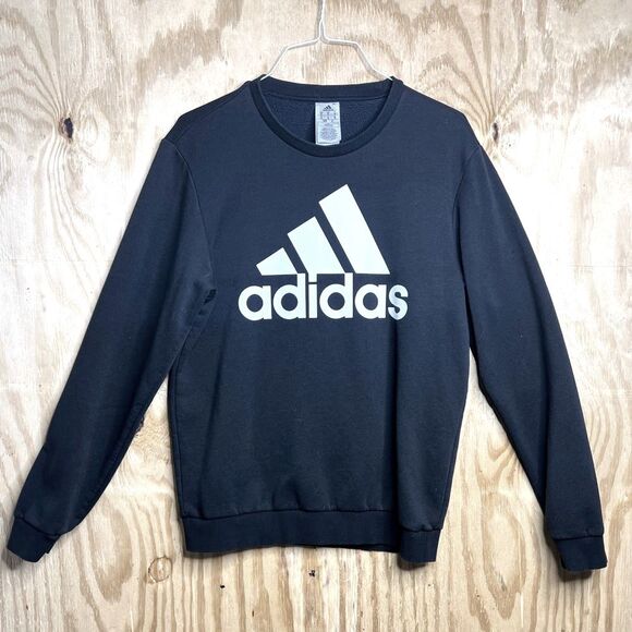 Adidas Men's Black Crewneck Logo Graphic Sweatshirt M outdoorsy athletic sporty - Picture 2 of 8